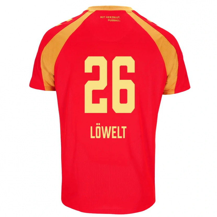 Danxen Herren Luca Löwelt #26 Rot Orange Schwarz Auswärtstrikot Trikot 2026/27 T-Shirt Schweiz