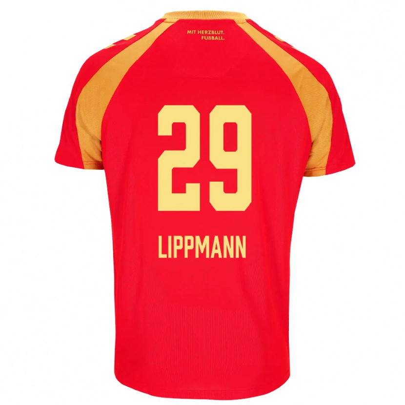 Danxen Herren Clemens Lippmann #29 Rot Orange Schwarz Auswärtstrikot Trikot 2026/27 T-Shirt Schweiz