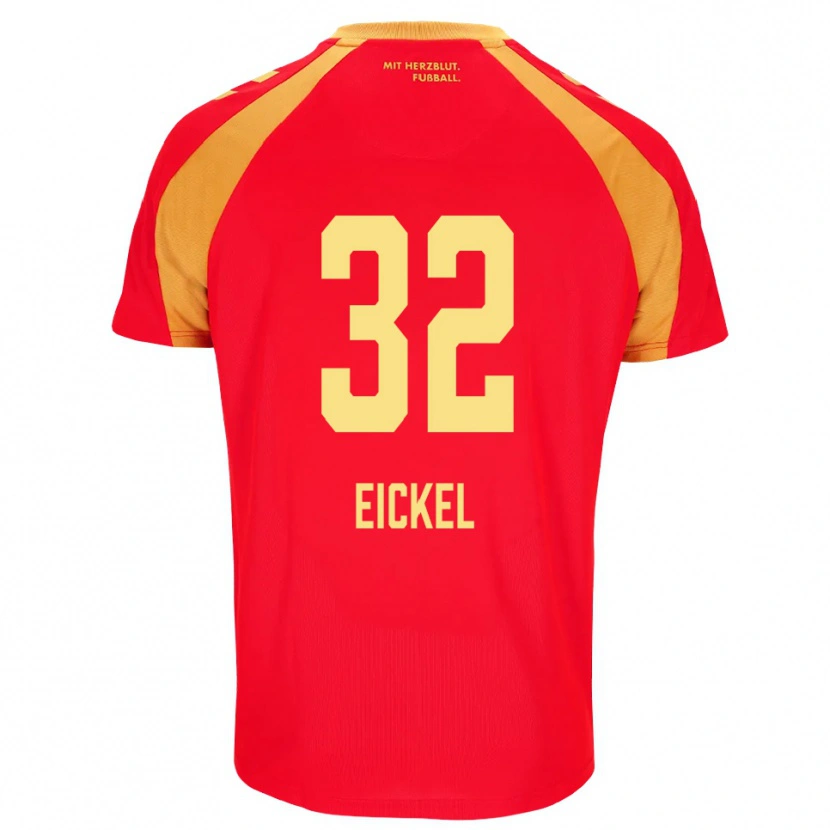Danxen Herren Lasse Eickel #32 Rot Orange Schwarz Auswärtstrikot Trikot 2026/27 T-Shirt Schweiz