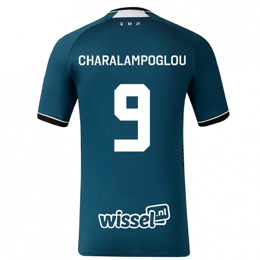 Danxen Herren Georgios Charalampoglou #9 Dunkelschiefergrau Weiß Auswärtstrikot Trikot 2026/27 T-Shirt Schweiz