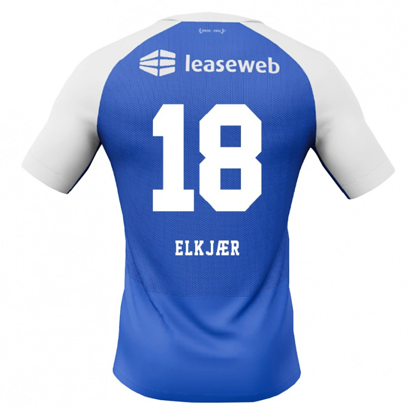 Danxen Herren Frej Elkjær #18 Himmelblau Rot Weiß Auswärtstrikot Trikot 2026/27 T-Shirt Schweiz