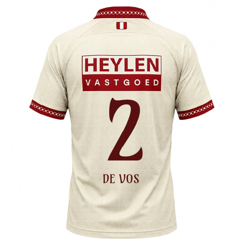Danxen Herren Lucas De Vos #2 Beige Rot Auswärtstrikot Trikot 2026/27 T-Shirt Schweiz