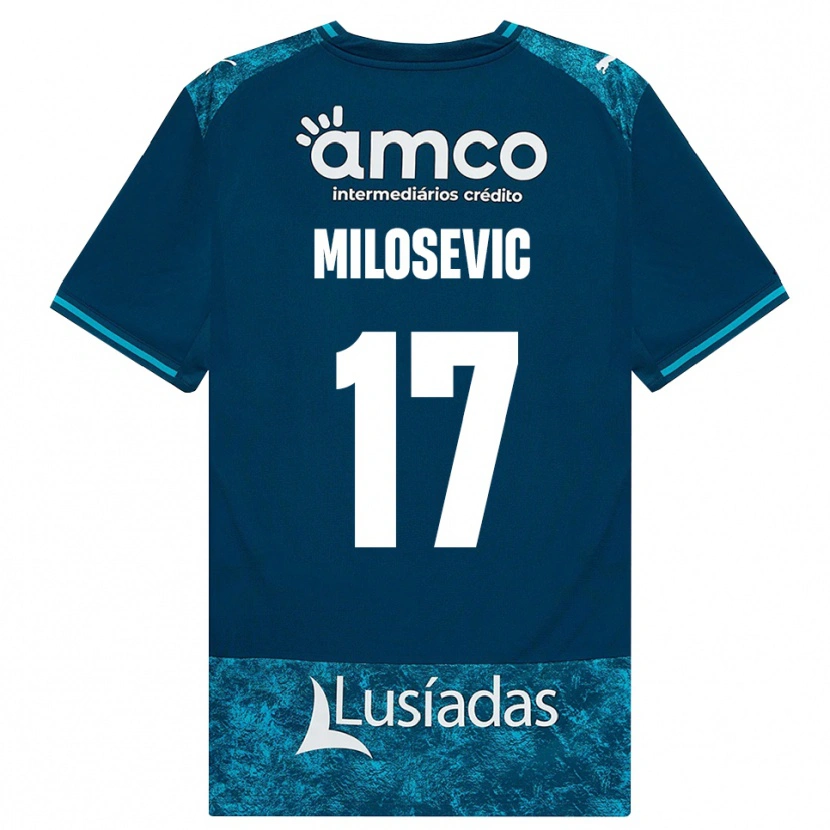 Danxen Herren Jovan Milosevic #17 Dunkelschiefergrau Mitteltuerkis Auswärtstrikot Trikot 2026/27 T-Shirt Schweiz