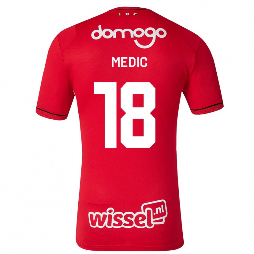 Danxen Herren Jakov Medic #18 Rot Weiß Schwarz Heimtrikot Trikot 2026/27 T-Shirt Schweiz