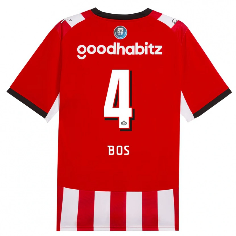 Danxen Damen Floris Bos #4 Rot Weiß Schwarz Heimtrikot Trikot 2026/27 T-Shirt Schweiz