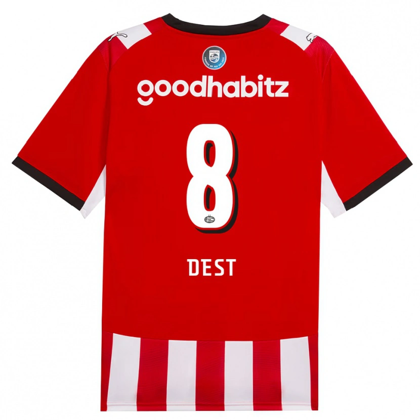 Danxen Damen Sergiño Dest #8 Rot Weiß Schwarz Heimtrikot Trikot 2026/27 T-Shirt Schweiz