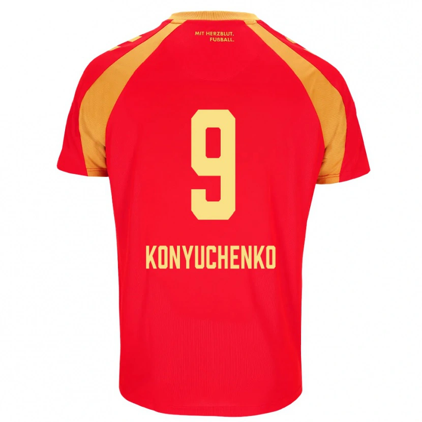 Danxen Damen Yehor Konyuchenko #9 Rot Orange Schwarz Auswärtstrikot Trikot 2026/27 T-Shirt Schweiz