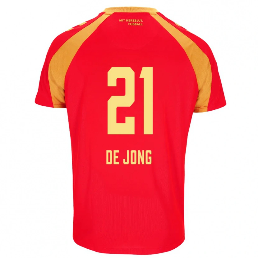 Danxen Damen Travis De Jong #21 Rot Orange Schwarz Auswärtstrikot Trikot 2026/27 T-Shirt Schweiz