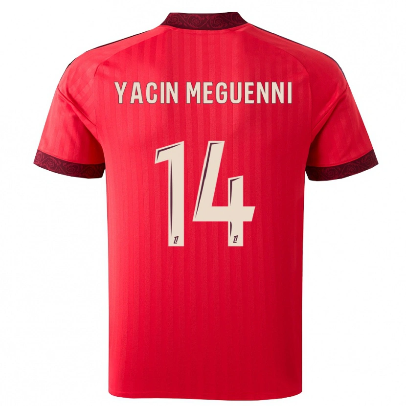 Danxen Damen Mohamed Yacin Meguenni #14 Burgund Rot Weiß Auswärtstrikot Trikot 2026/27 T-Shirt Schweiz