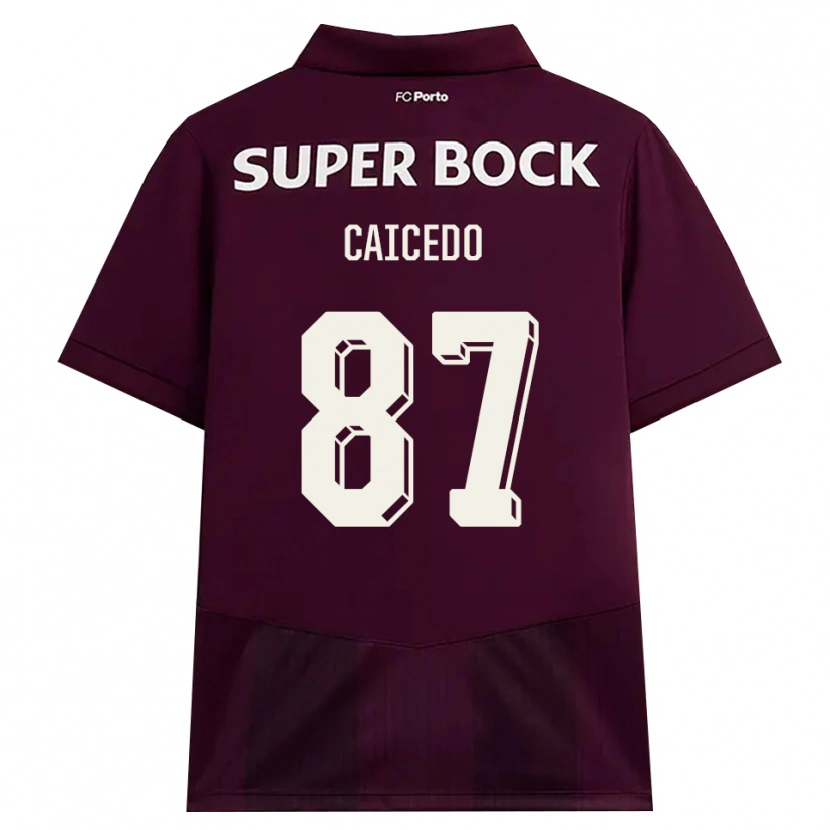 Danxen Damen Brayan Caicedo #87 Burgund Weiß Auswärtstrikot Trikot 2026/27 T-Shirt Schweiz