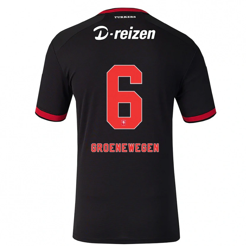 Danxen Damen Lynn Groenewegen #6 Rot Weiß Schwarz Auswärtstrikot Trikot 2026/27 T-Shirt Schweiz