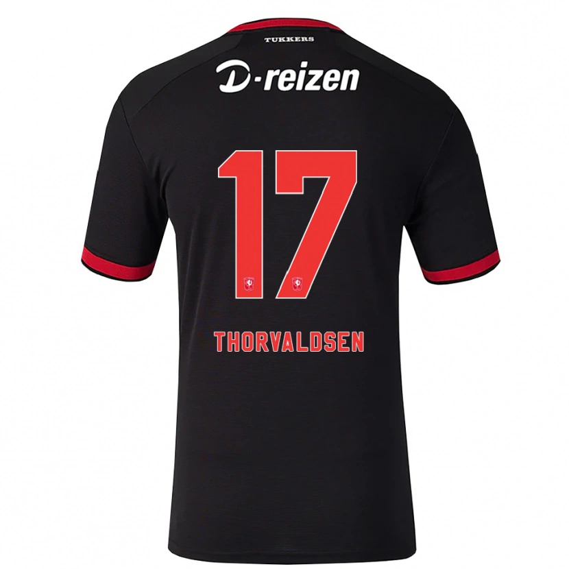 Danxen Damen Filip Thorvaldsen #17 Rot Weiß Schwarz Auswärtstrikot Trikot 2026/27 T-Shirt Schweiz
