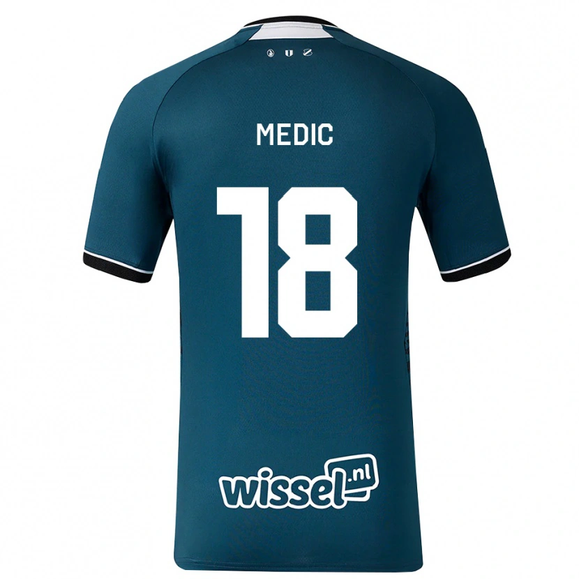 Danxen Damen Jakov Medic #18 Dunkelschiefergrau Weiß Auswärtstrikot Trikot 2026/27 T-Shirt Schweiz