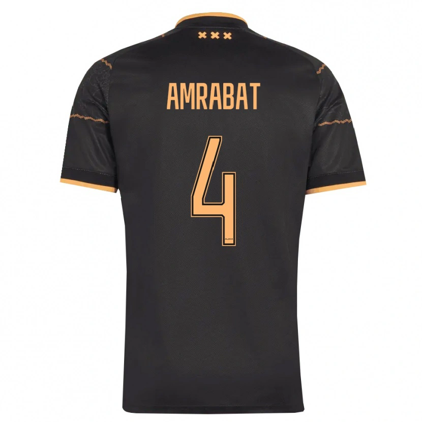 Danxen Damen Sofyan Amrabat #4 Schwarz Orange Auswärtstrikot Trikot 2026/27 T-Shirt Schweiz