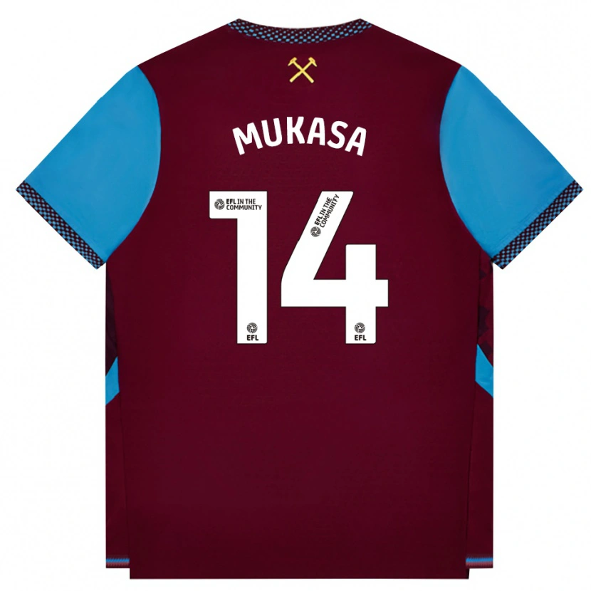 Danxen Kinder Divine Mukasa #14 Burgund Kornblumenblau Heimtrikot Trikot 2026/27 T-Shirt Schweiz