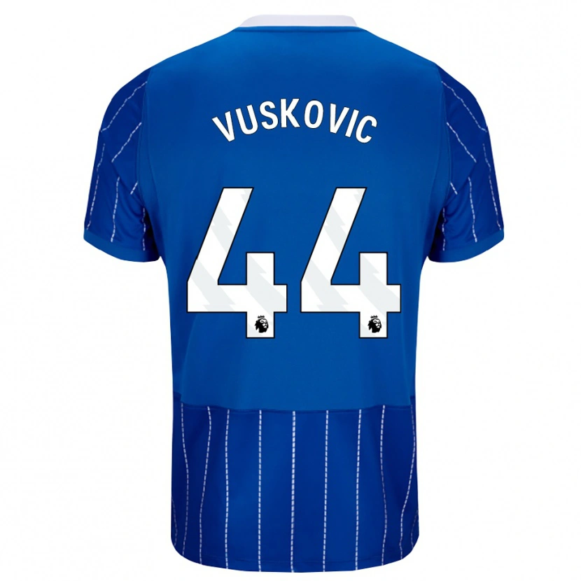 Danxen Kinder Luka Vuskovic #44 Mittelblau Weiß Heimtrikot Trikot 2026/27 T-Shirt Schweiz