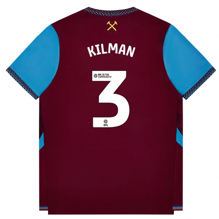 Danxen Kinder Maximilian Kilman #3 Burgund Kornblumenblau Heimtrikot Trikot 2026/27 T-Shirt Schweiz