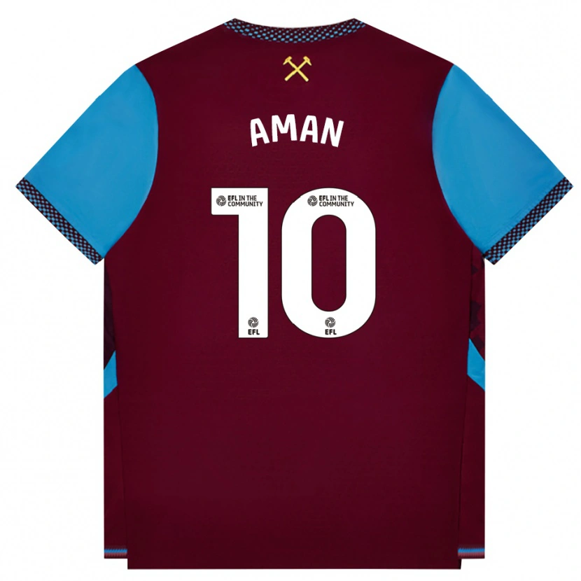 Danxen Kinder Abdulkareem Aman #10 Burgund Kornblumenblau Heimtrikot Trikot 2026/27 T-Shirt Schweiz