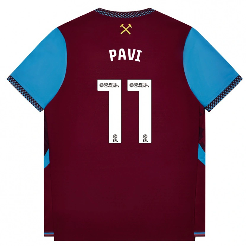 Danxen Kinder Manuela Paví #11 Burgund Kornblumenblau Heimtrikot Trikot 2026/27 T-Shirt Schweiz