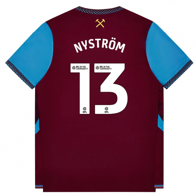 Danxen Kinder Eva Nyström #13 Burgund Kornblumenblau Heimtrikot Trikot 2026/27 T-Shirt Schweiz