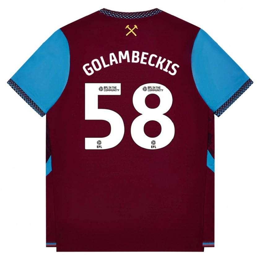 Danxen Kinder Airidas Golambeckis #58 Burgund Kornblumenblau Heimtrikot Trikot 2026/27 T-Shirt Schweiz