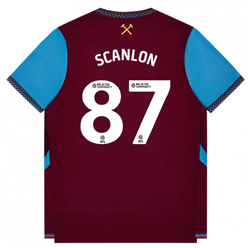 Danxen Kinder Joe Scanlon #87 Burgund Kornblumenblau Heimtrikot Trikot 2026/27 T-Shirt Schweiz