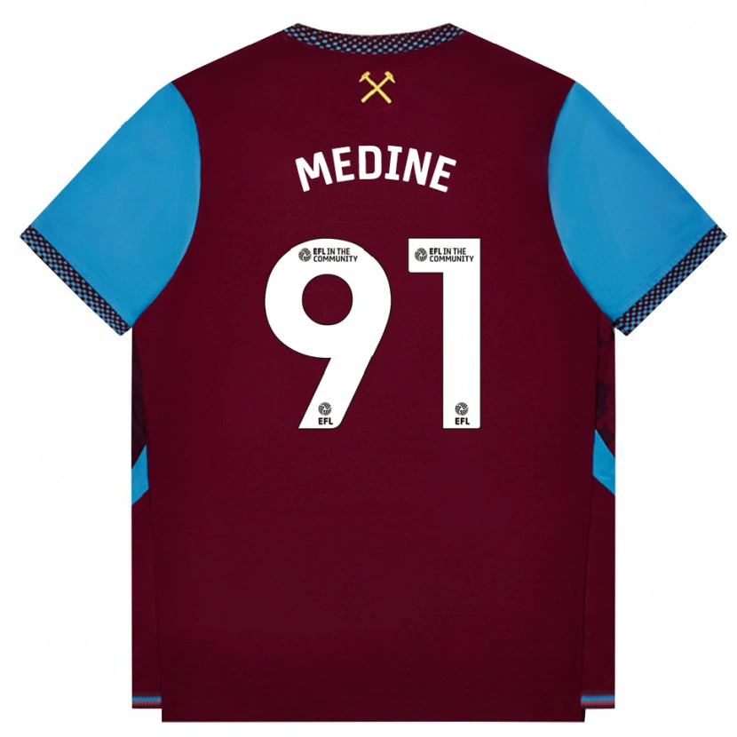 Danxen Kinder Jephthah Medine #91 Burgund Kornblumenblau Heimtrikot Trikot 2026/27 T-Shirt Schweiz