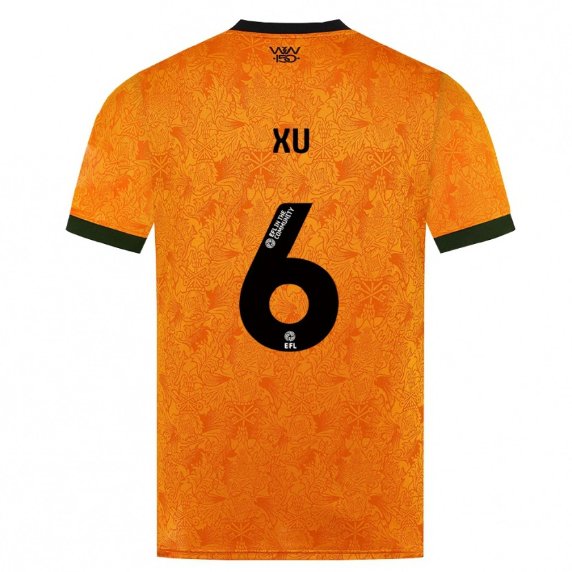 Danxen Kinder Bin Xu #6 Orange Schwarz Heimtrikot Trikot 2026/27 T-Shirt Schweiz