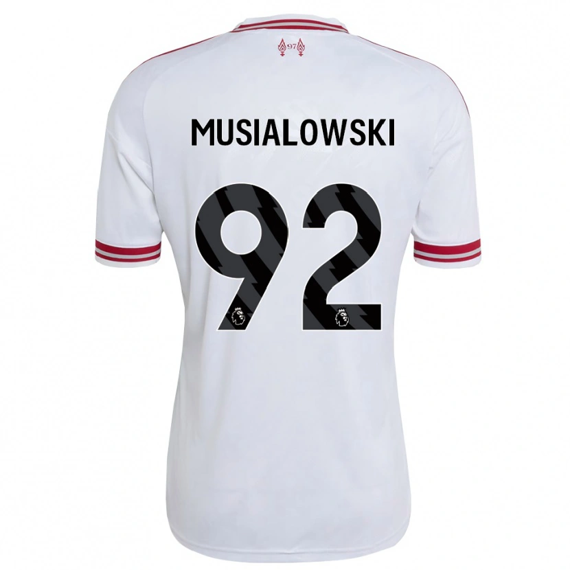 Danxen Kinder Mateusz Musialowski #92 Rot Weiß Auswärtstrikot Trikot 2026/27 T-Shirt Schweiz