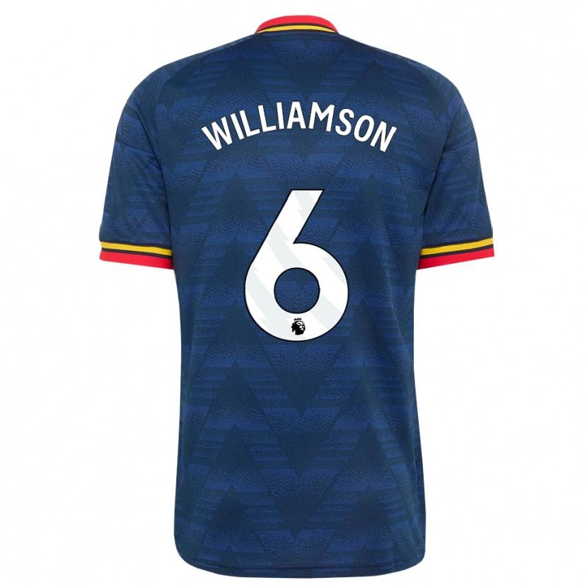 Danxen Kinder Leah Williamson #6 Mitternachtsblau Gelb Rot Auswärtstrikot Trikot 2026/27 T-Shirt Schweiz