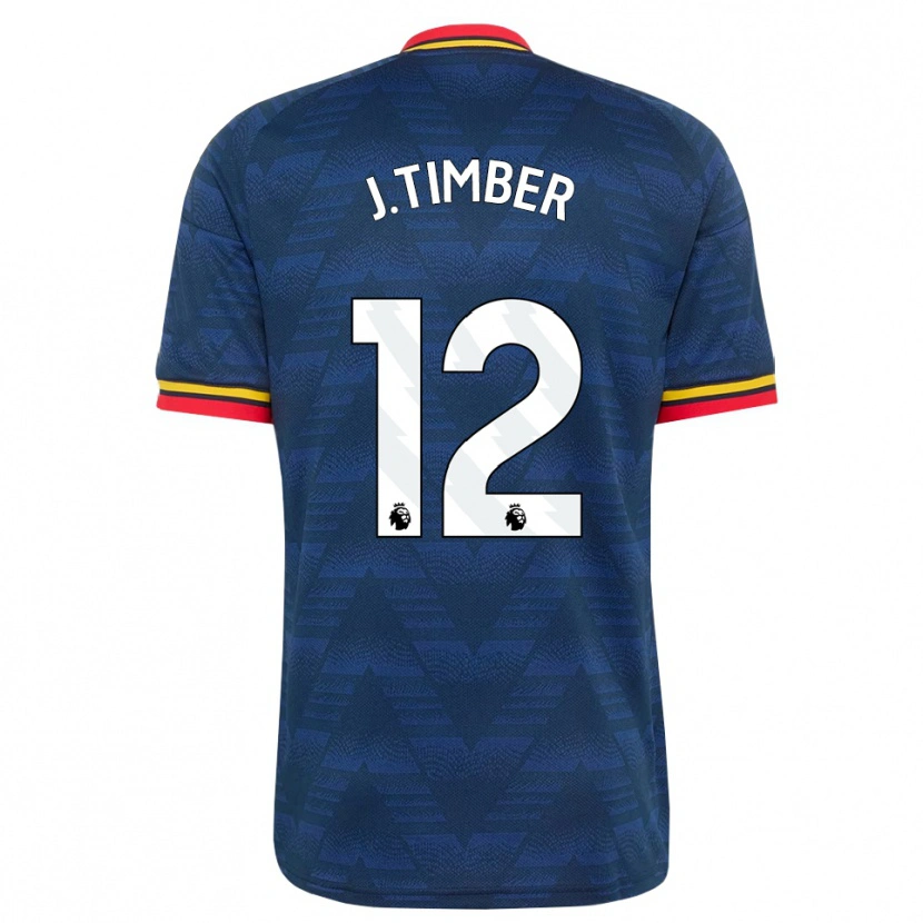 Danxen Kinder Jurriën Timber #12 Mitternachtsblau Gelb Rot Auswärtstrikot Trikot 2026/27 T-Shirt Schweiz