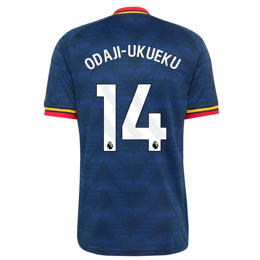 Danxen Kinder Theo Odaji-Ukueku #14 Mitternachtsblau Gelb Rot Auswärtstrikot Trikot 2026/27 T-Shirt Schweiz