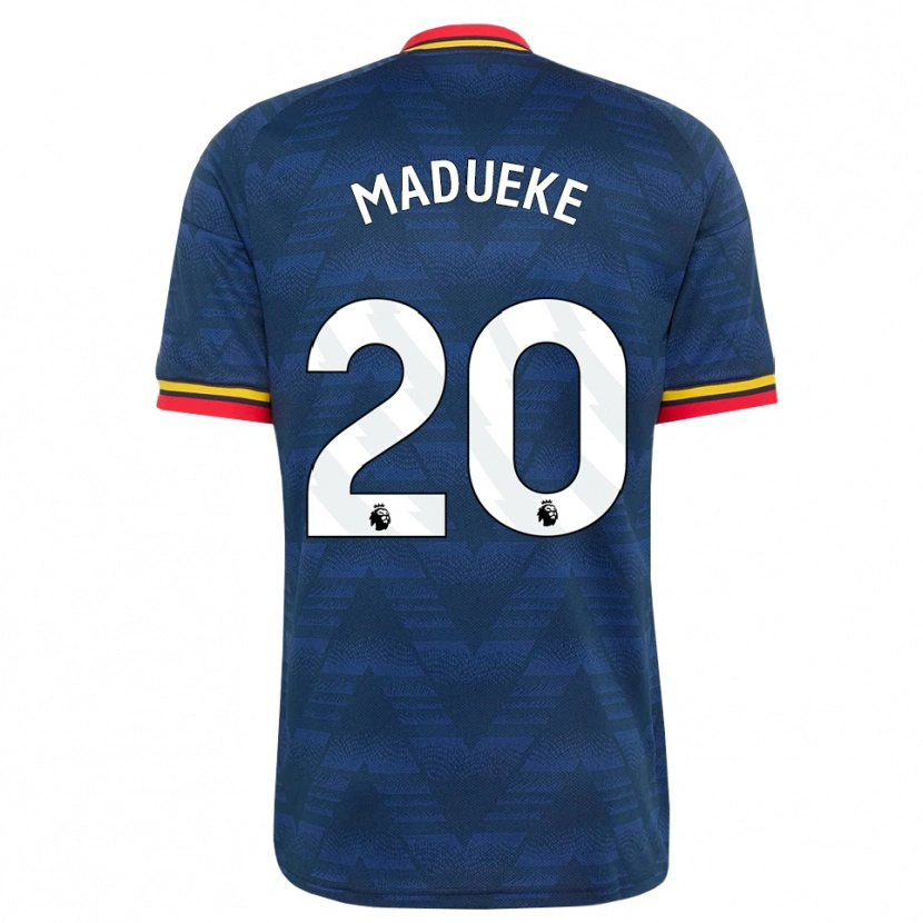 Danxen Kinder Noni Madueke #20 Mitternachtsblau Gelb Rot Auswärtstrikot Trikot 2026/27 T-Shirt Schweiz