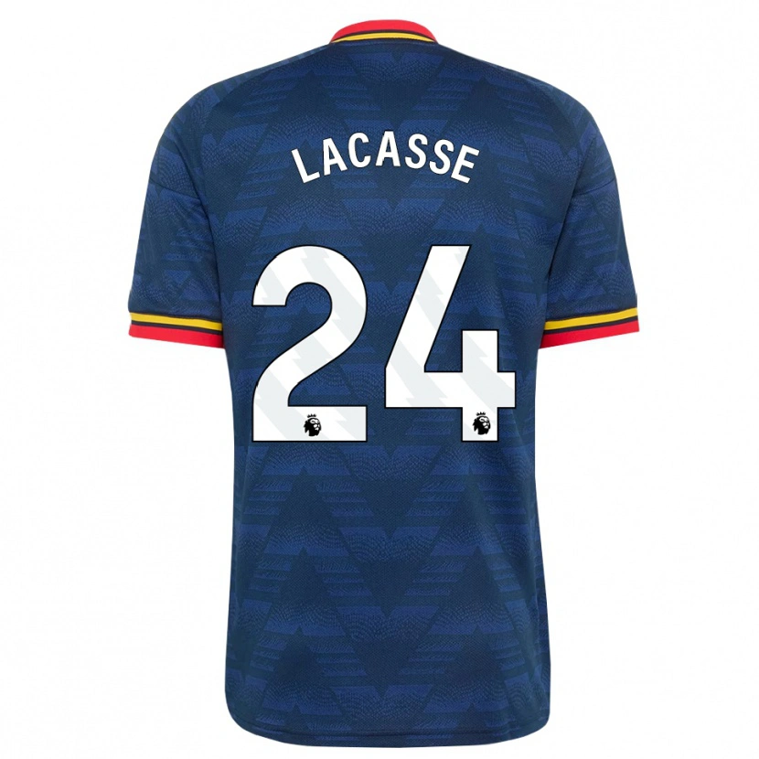 Danxen Kinder Cloé Lacasse #24 Mitternachtsblau Gelb Rot Auswärtstrikot Trikot 2026/27 T-Shirt Schweiz