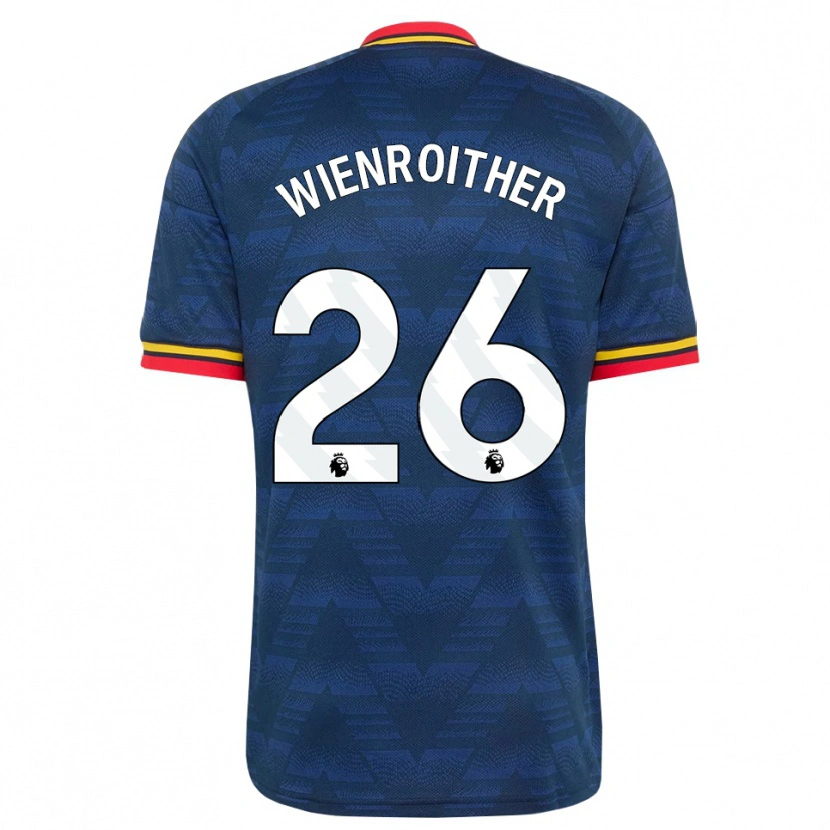 Danxen Kinder Laura Wienroither #26 Mitternachtsblau Gelb Rot Auswärtstrikot Trikot 2026/27 T-Shirt Schweiz