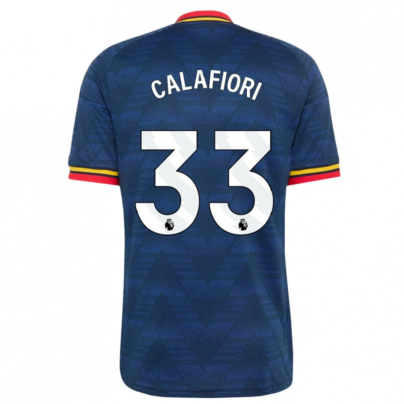 Danxen Kinder Riccardo Calafiori #33 Mitternachtsblau Gelb Rot Auswärtstrikot Trikot 2026/27 T-Shirt Schweiz
