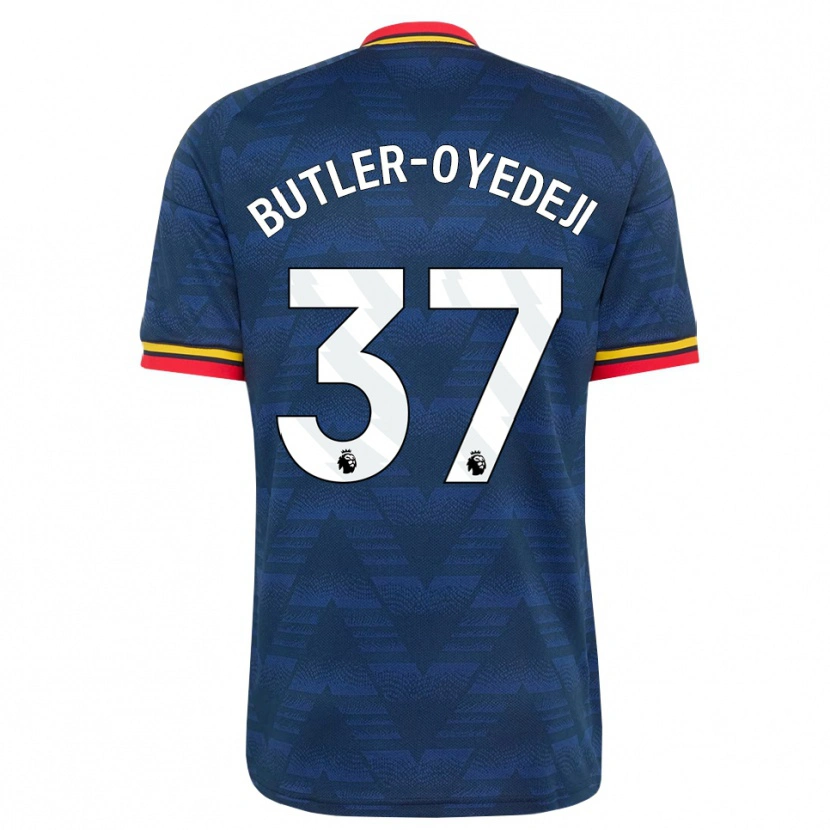 Danxen Kinder Nathan Butler-Oyedeji #37 Mitternachtsblau Gelb Rot Auswärtstrikot Trikot 2026/27 T-Shirt Schweiz