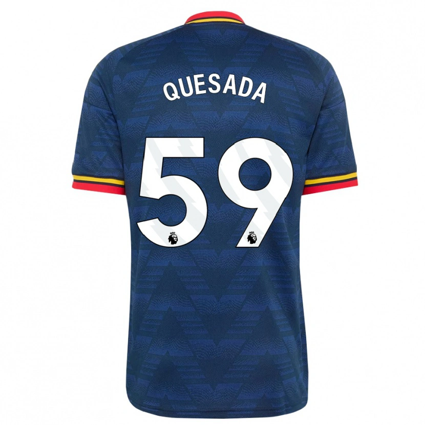 Danxen Kinder Elián Quesada #59 Mitternachtsblau Gelb Rot Auswärtstrikot Trikot 2026/27 T-Shirt Schweiz