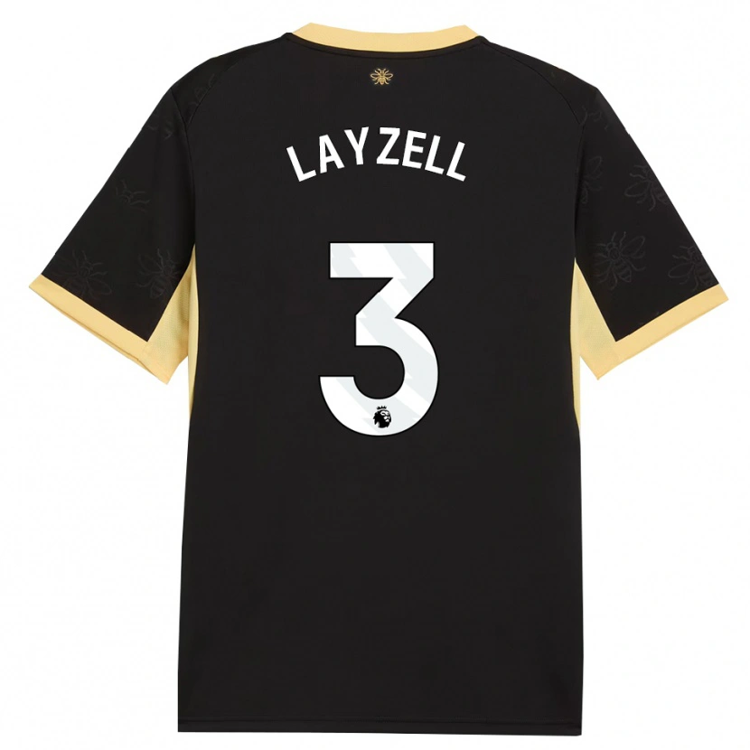 Danxen Kinder Naomi Layzell #3 Schwarz Gelb Auswärtstrikot Trikot 2026/27 T-Shirt Schweiz