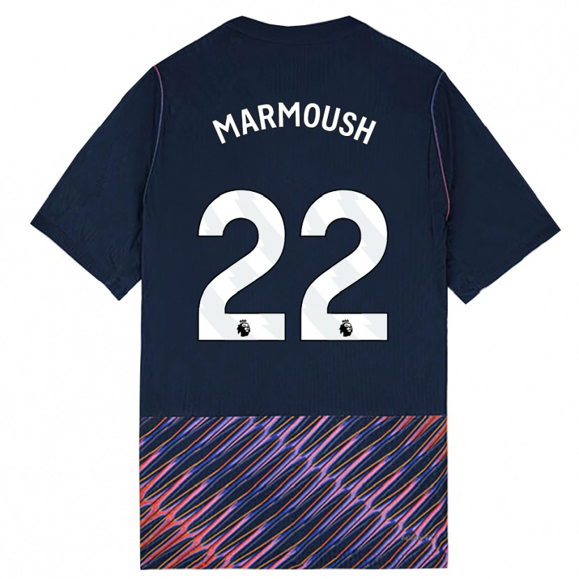 Danxen Kinder Omar Marmoush #22 Königlich Blau Weiß Auswärtstrikot Trikot 2026/27 T-Shirt Schweiz