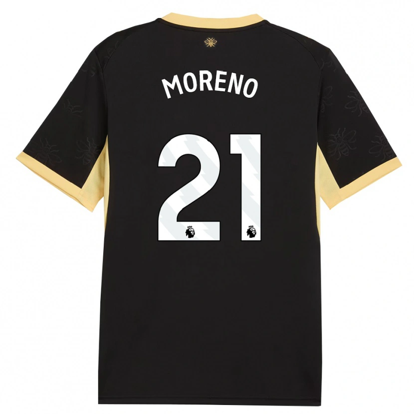Danxen Kinder Marlos Moreno #21 Schwarz Gelb Auswärtstrikot Trikot 2026/27 T-Shirt Schweiz