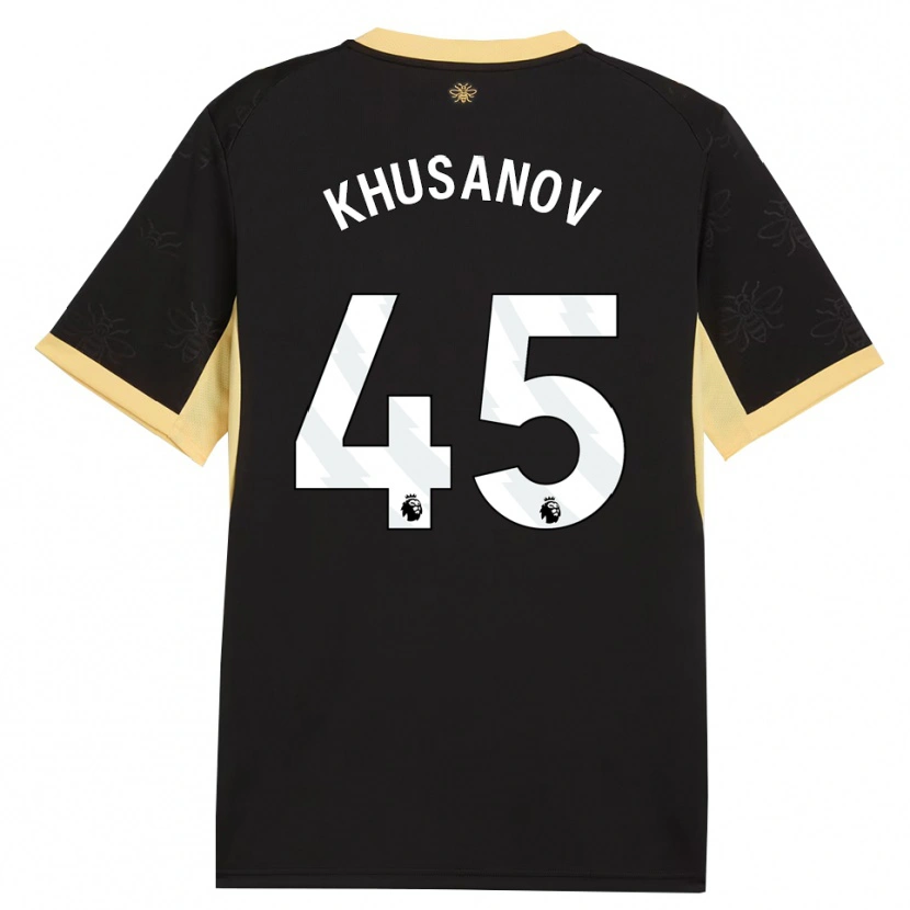 Danxen Kinder Abdukodir Khusanov #45 Schwarz Gelb Auswärtstrikot Trikot 2026/27 T-Shirt Schweiz