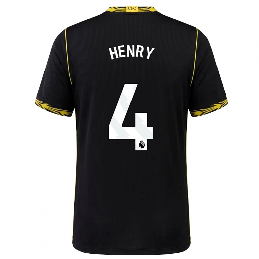 Danxen Kinder Josh Henry #4 Schwarz Gelb Auswärtstrikot Trikot 2026/27 T-Shirt Schweiz