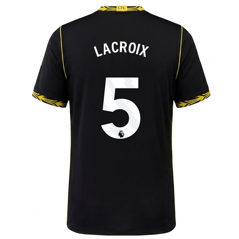 Danxen Kinder Maxence Lacroix #5 Schwarz Gelb Auswärtstrikot Trikot 2026/27 T-Shirt Schweiz