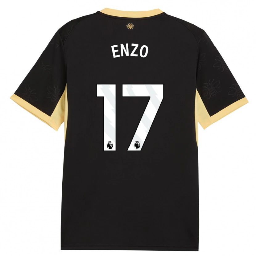 Danxen Kinder Enzo Fernández #17 Schwarz Gelb Auswärtstrikot Trikot 2026/27 T-Shirt Schweiz