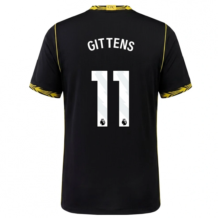 Danxen Kinder Jamie Gittens #11 Schwarz Gelb Auswärtstrikot Trikot 2026/27 T-Shirt Schweiz