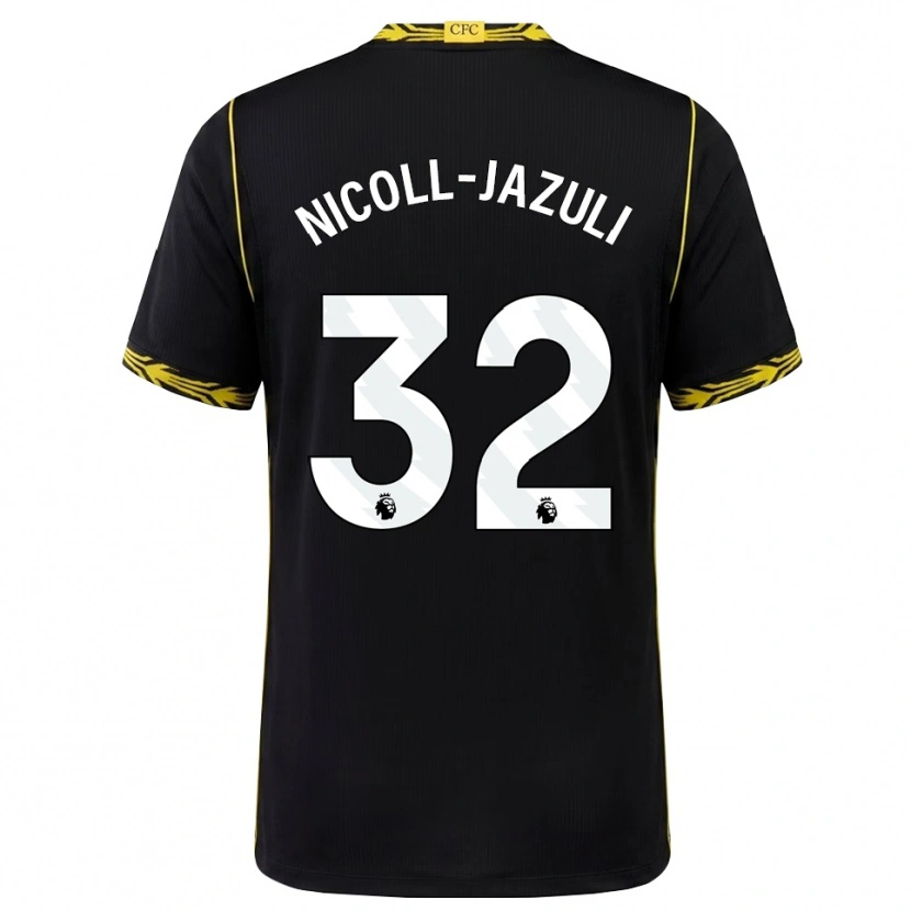 Danxen Kinder Mahdi Nicoll-Jazuli #32 Schwarz Gelb Auswärtstrikot Trikot 2026/27 T-Shirt Schweiz