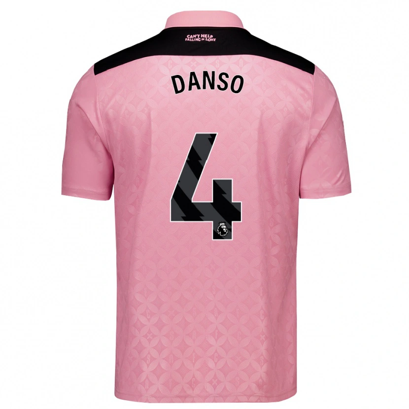 Danxen Kinder Kevin Danso #4 Hellrosa Schwarz Auswärtstrikot Trikot 2026/27 T-Shirt Schweiz