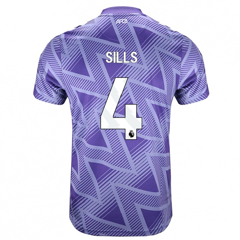 Danxen Kinder Ethan Sills #4 Blassesviolett Rot Weiß Auswärtstrikot Trikot 2026/27 T-Shirt Schweiz