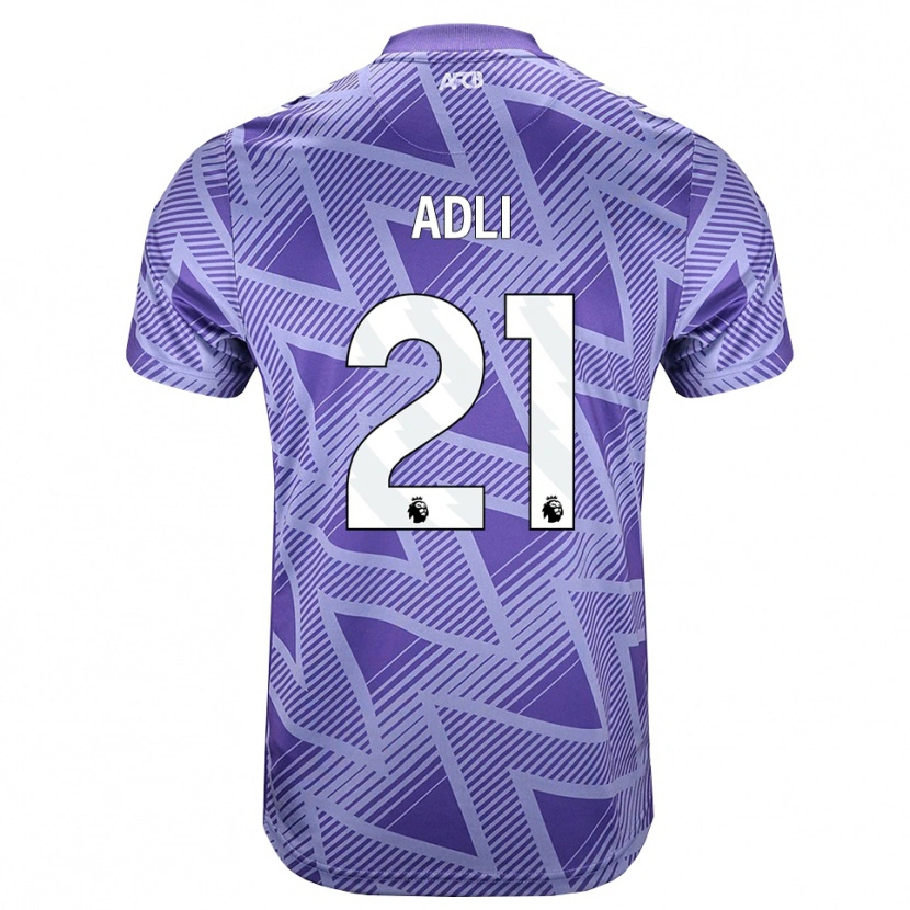 Danxen Kinder Amine Adli #21 Blassesviolett Rot Weiß Auswärtstrikot Trikot 2026/27 T-Shirt Schweiz